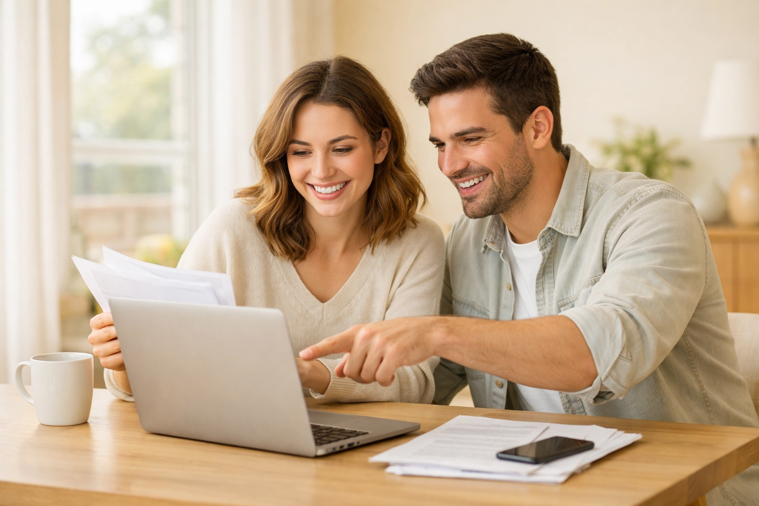 Couple reviewing and comparing car insurance quotes Pennsylvania online together