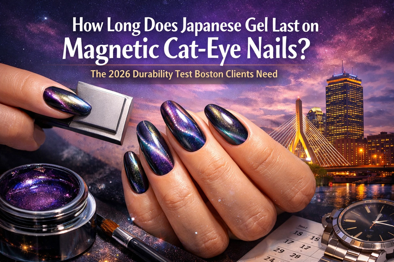 [HERO] How Long Does Japanese Gel Last on Magnetic Cat-Eye Nails? The 2026 Durability Test Boston Clients Need