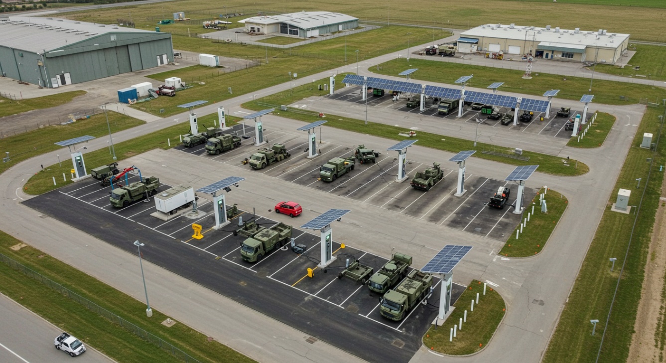 Off-grid Solar EV Military Fleet Charging Station