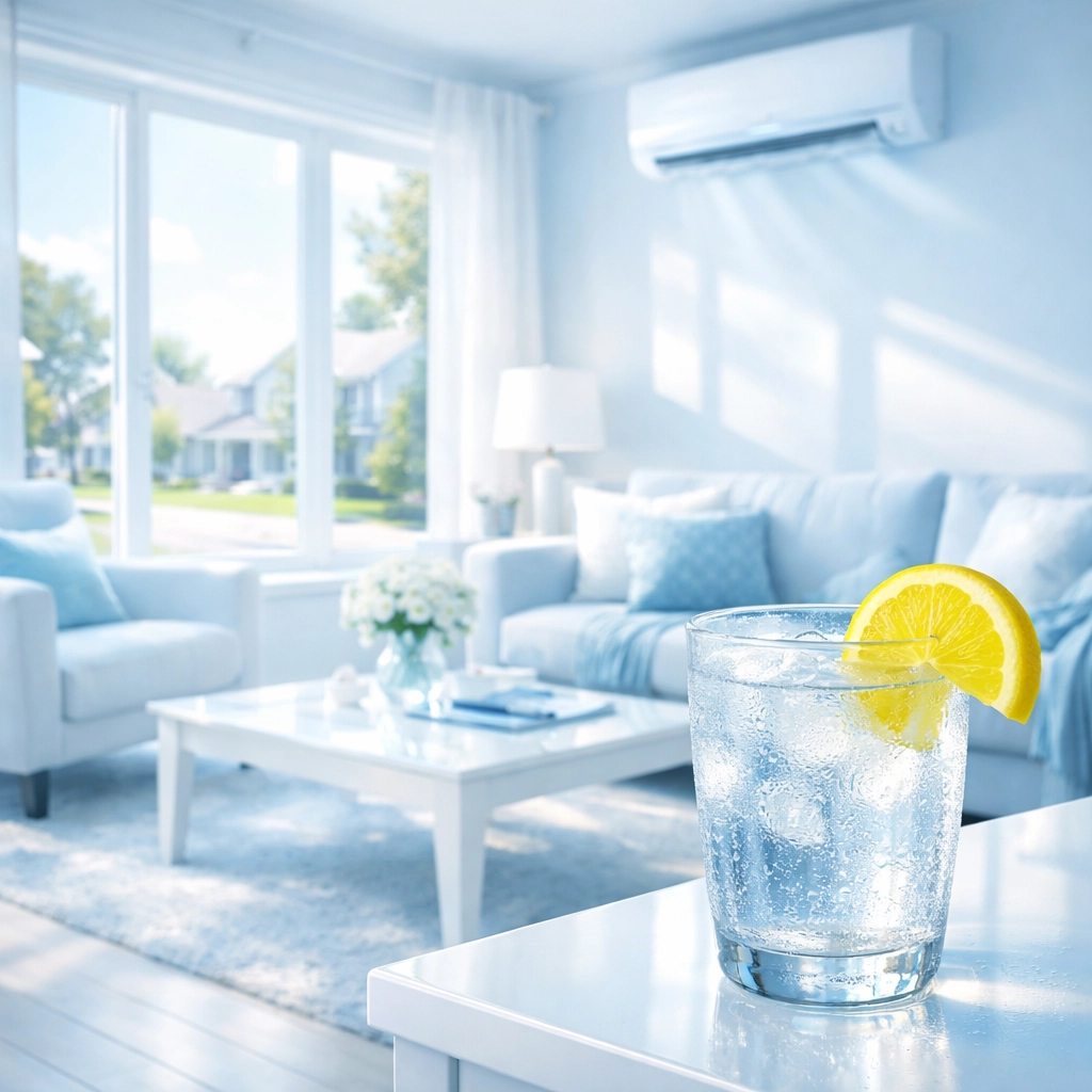 A cool and comfortable Western New York living room after professional air conditioning installation.