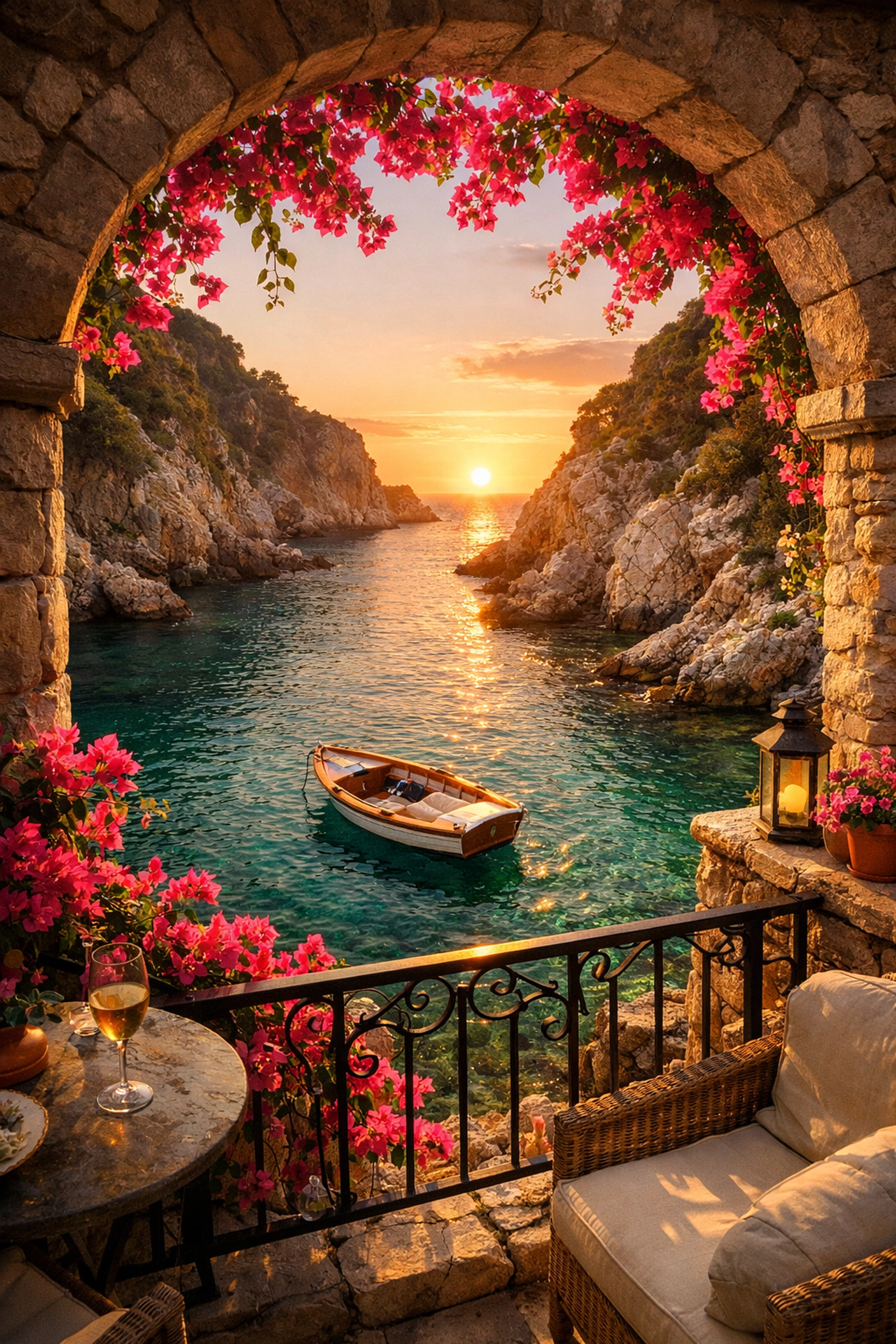 View of a hidden Mediterranean cove, showcasing the curated experiences of a personal travel consultant.