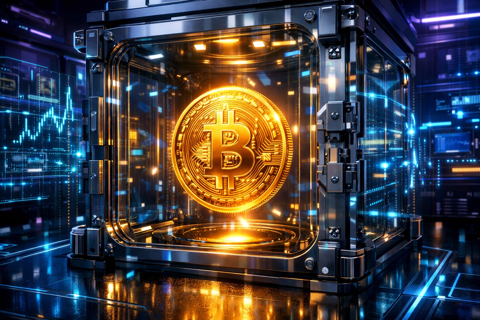 Larecoin receivables token and LUSD stablecoin secured in a digital vault for reliable global Web3 payments.