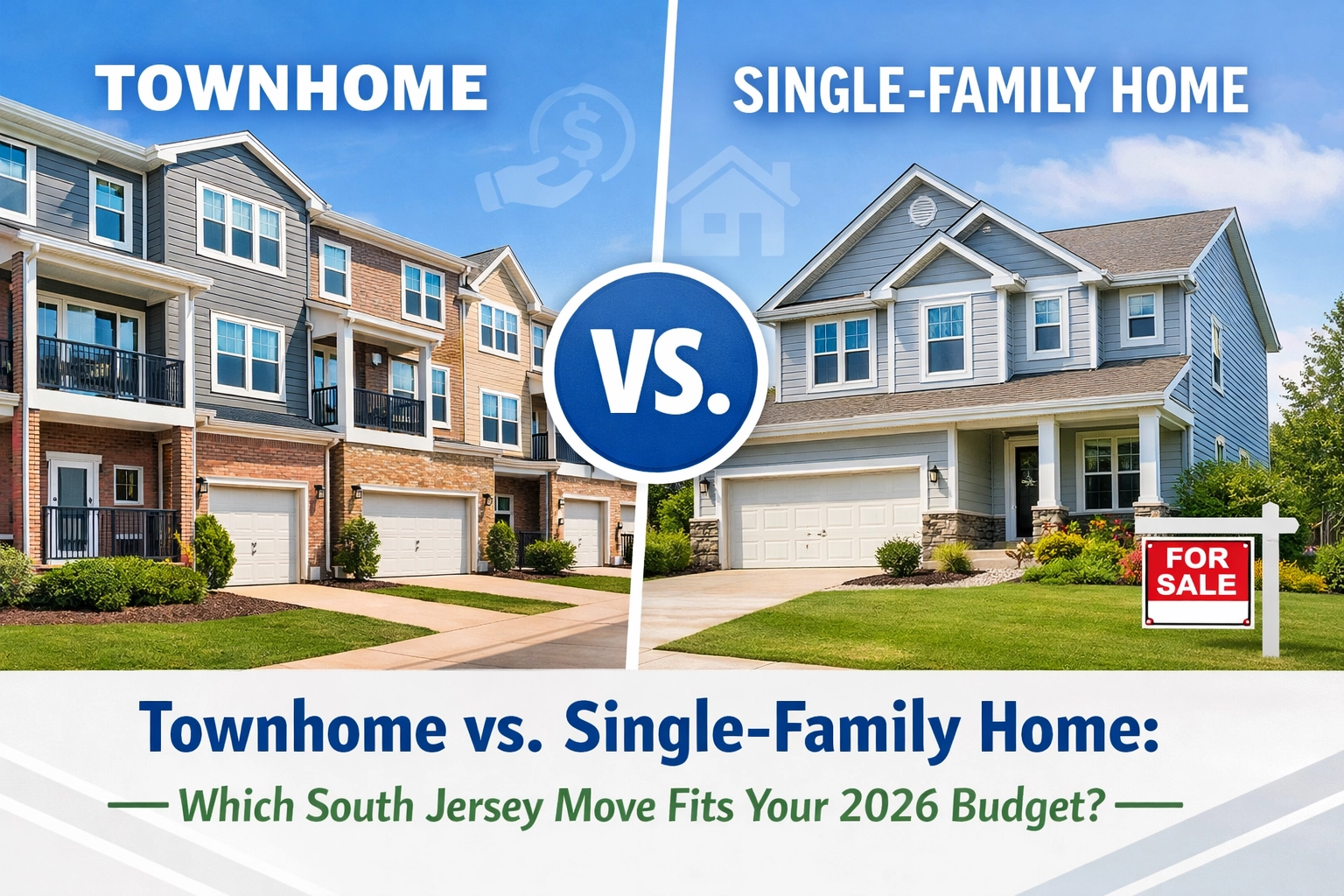 Townhome vs. Single-Family Home: Which South Jersey Move Fits Your 2026 Budget?