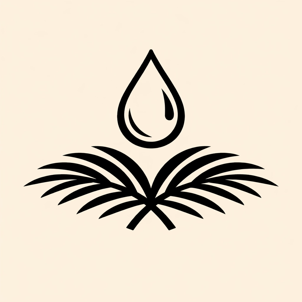 Eco-friendly Sarasota plumbing icon with a water droplet and palm leaf for local residential services.