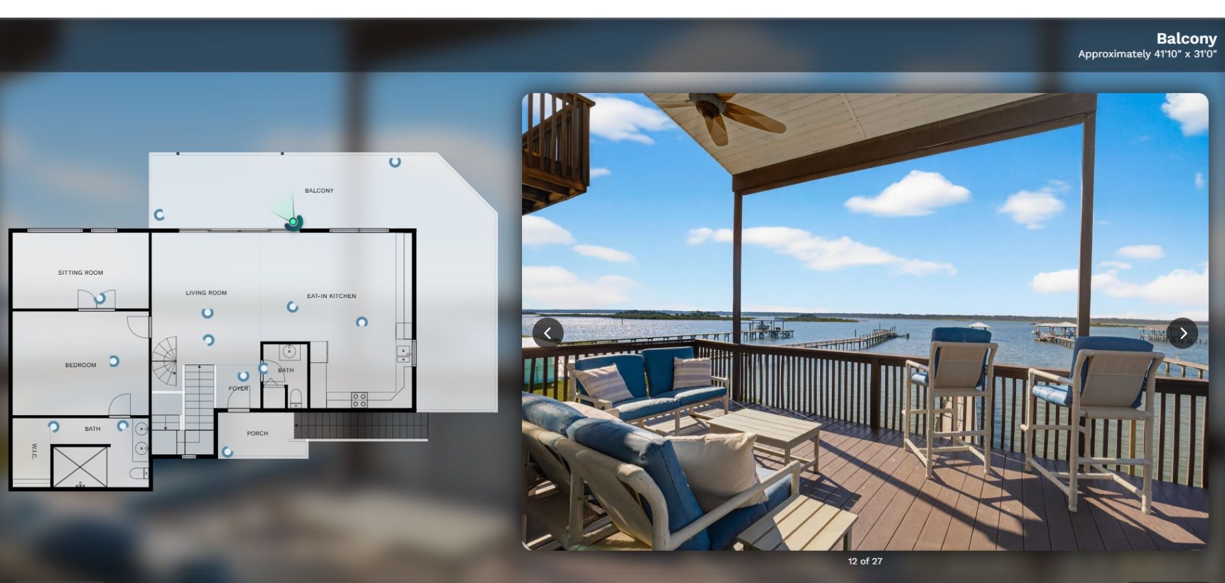 904 Perspective Product Image showing a floor plan side-by-side with a room photo
