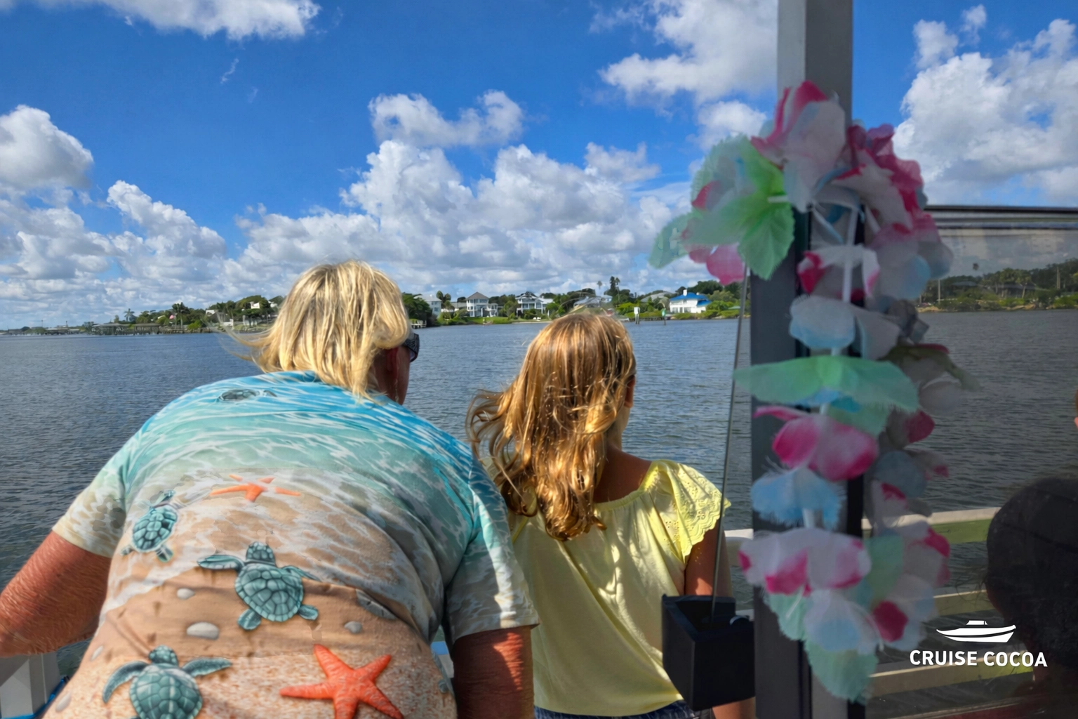 Cruise Cocoa Captain with Young Guest on Indian River Lagoon