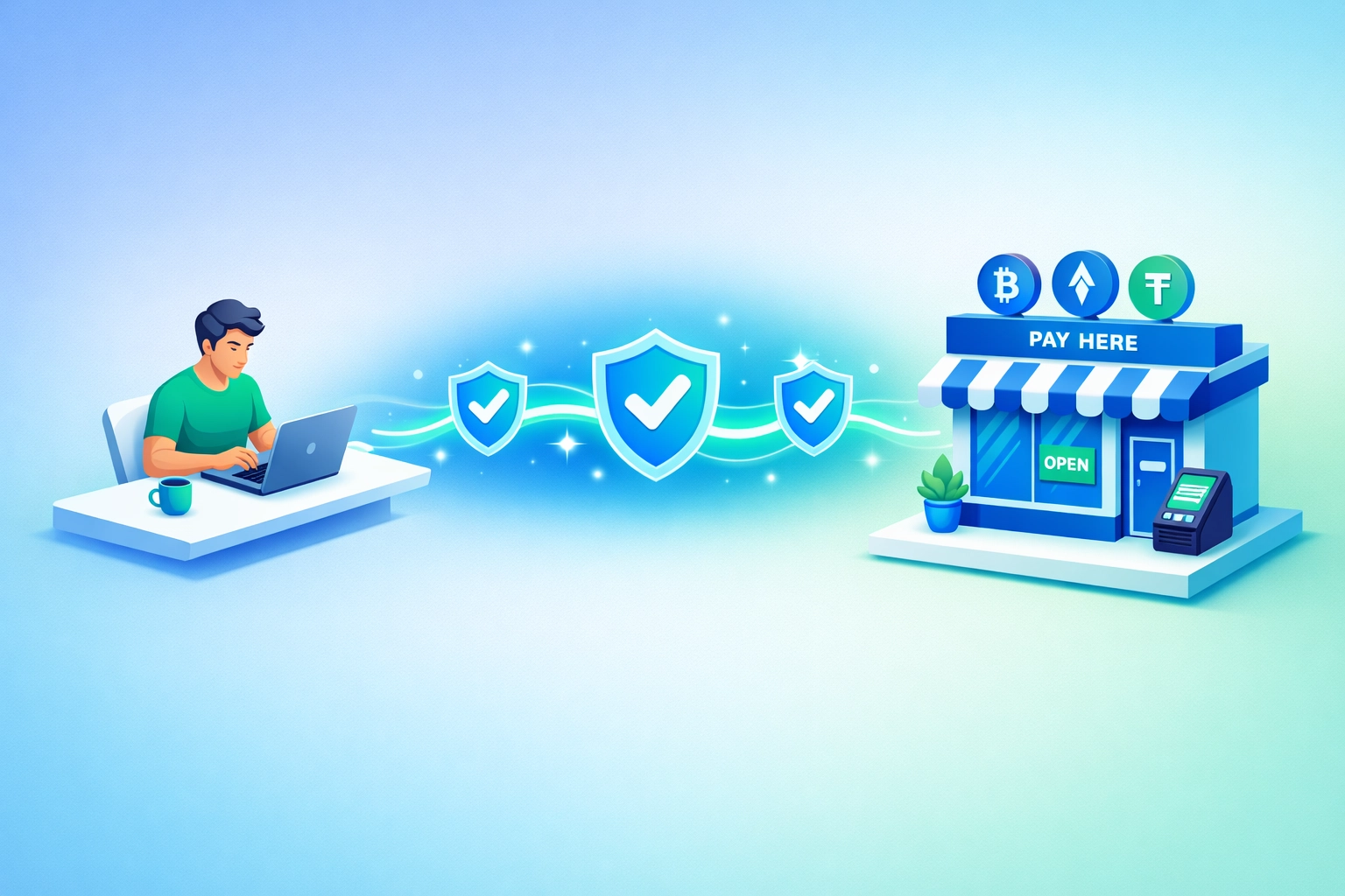 Streamlined crypto payment setup process from registration to merchant acceptance