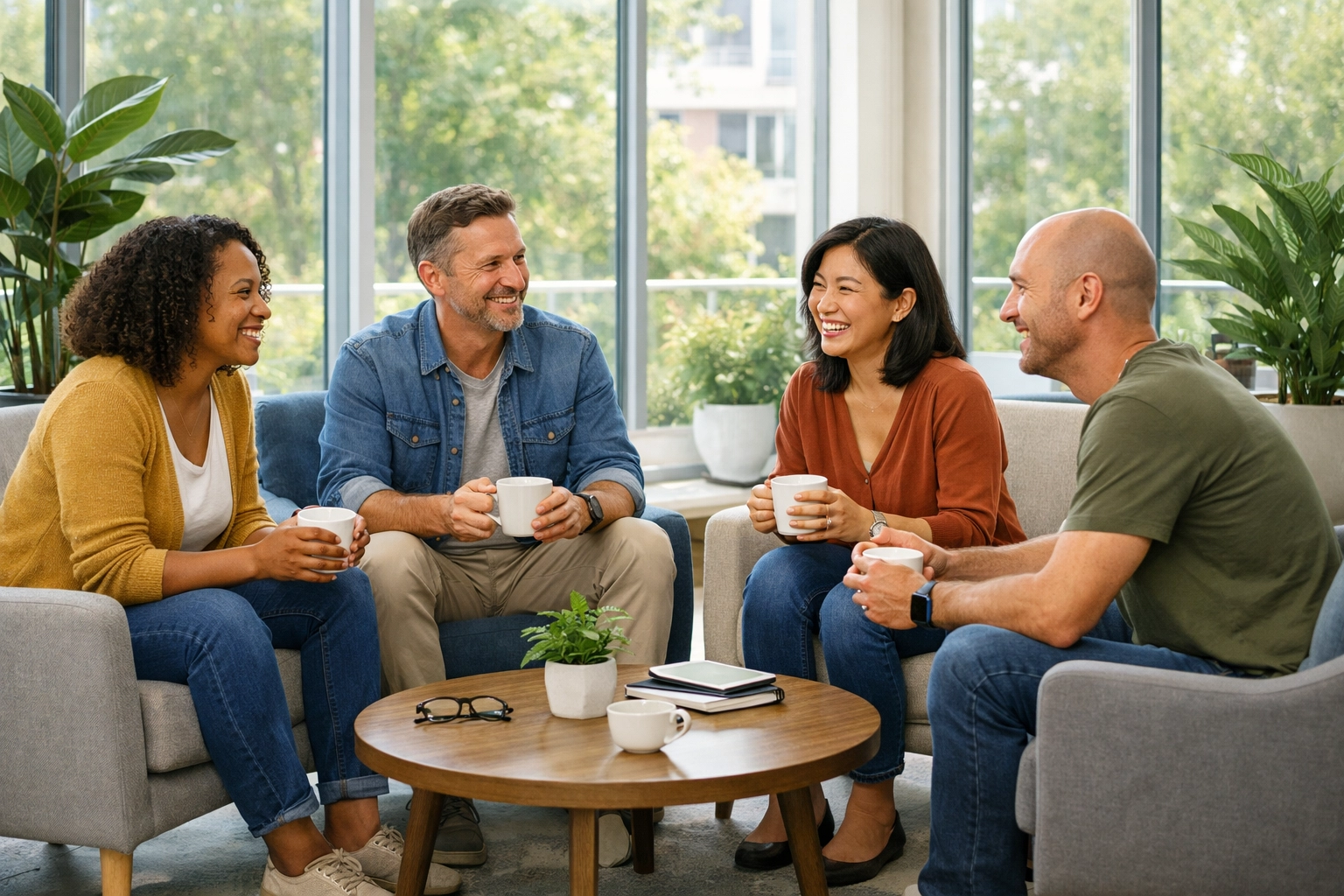 Christian small group meeting to find strength for the recovery journey at First Assembly Memphis.