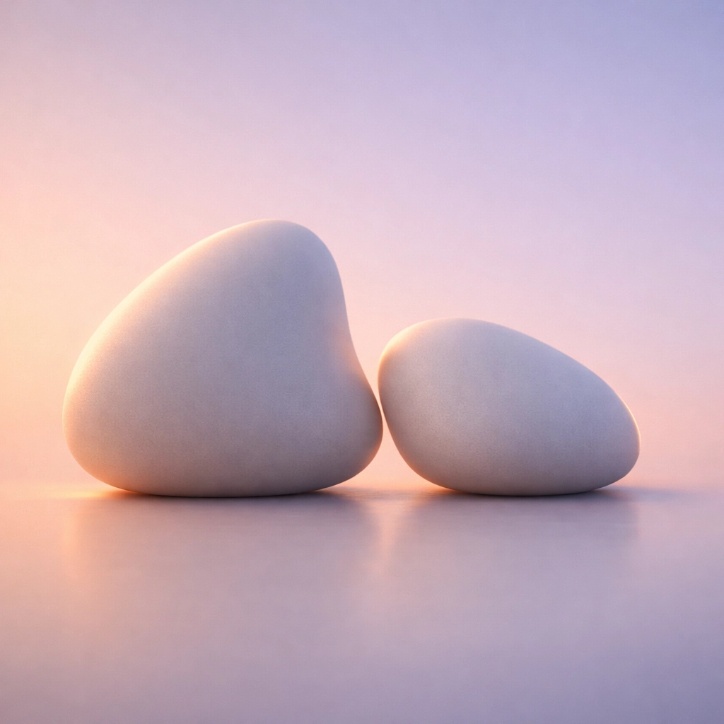 Abstract forms coming together symbolizing relationship growth through Gottman Method therapy