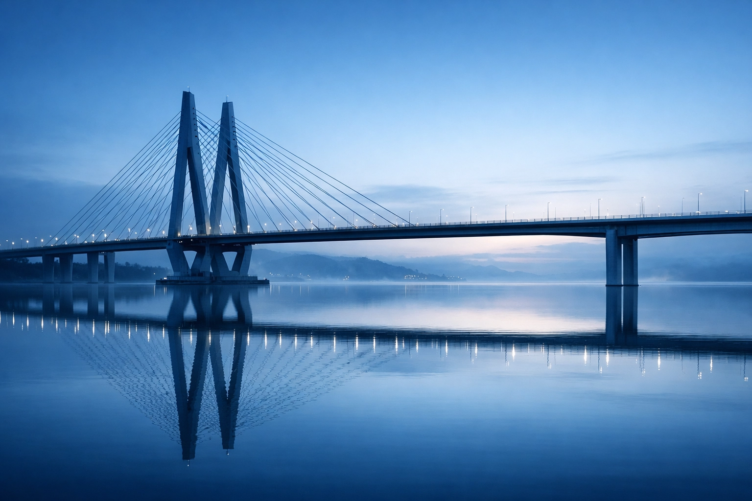A suspension bridge at dawn symbolizing the broad market reach for confidential Alabama business brokerage services.