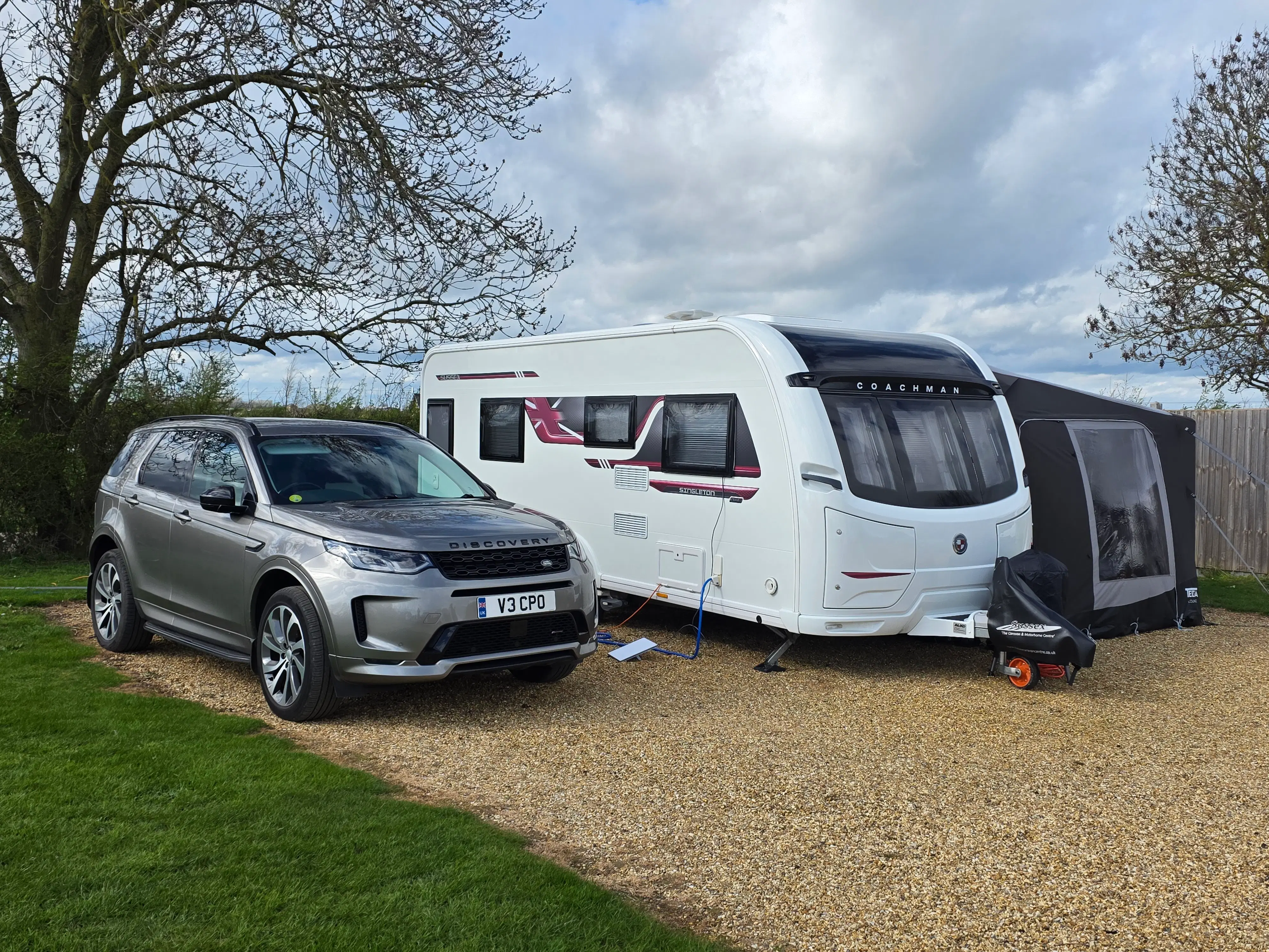 Coachman Acadia 565 caravan setup in daylight