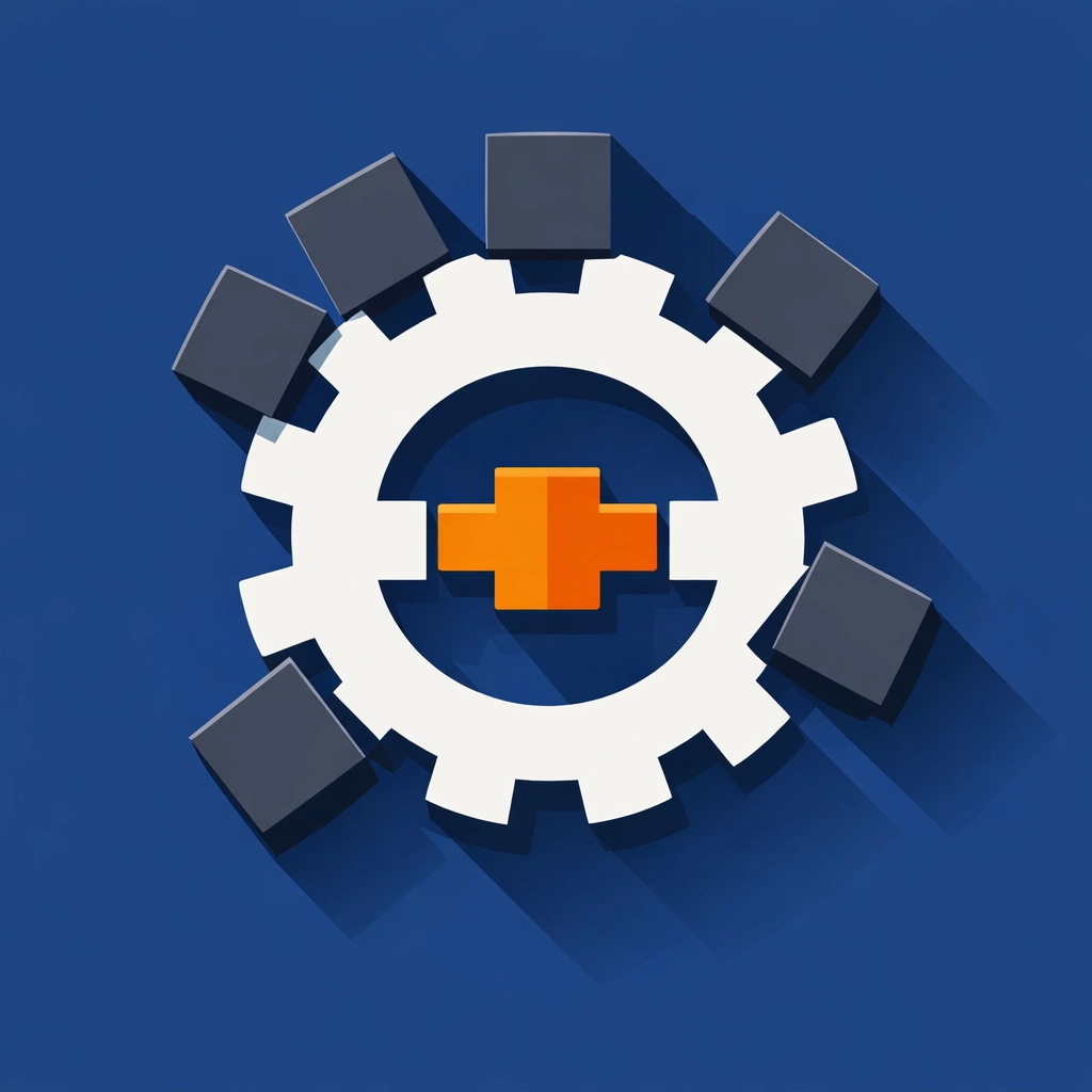 Bespoke software development illustration showing perfect alignment with business process gears.