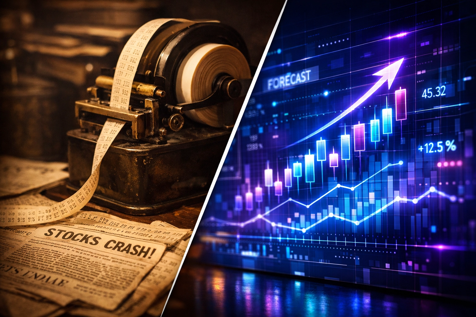 Past performance data versus forward-looking investment strategy visualization