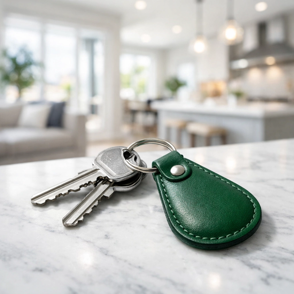 House keys on a modern counter representing a successful real estate closing in St. Louis or Kansas City.