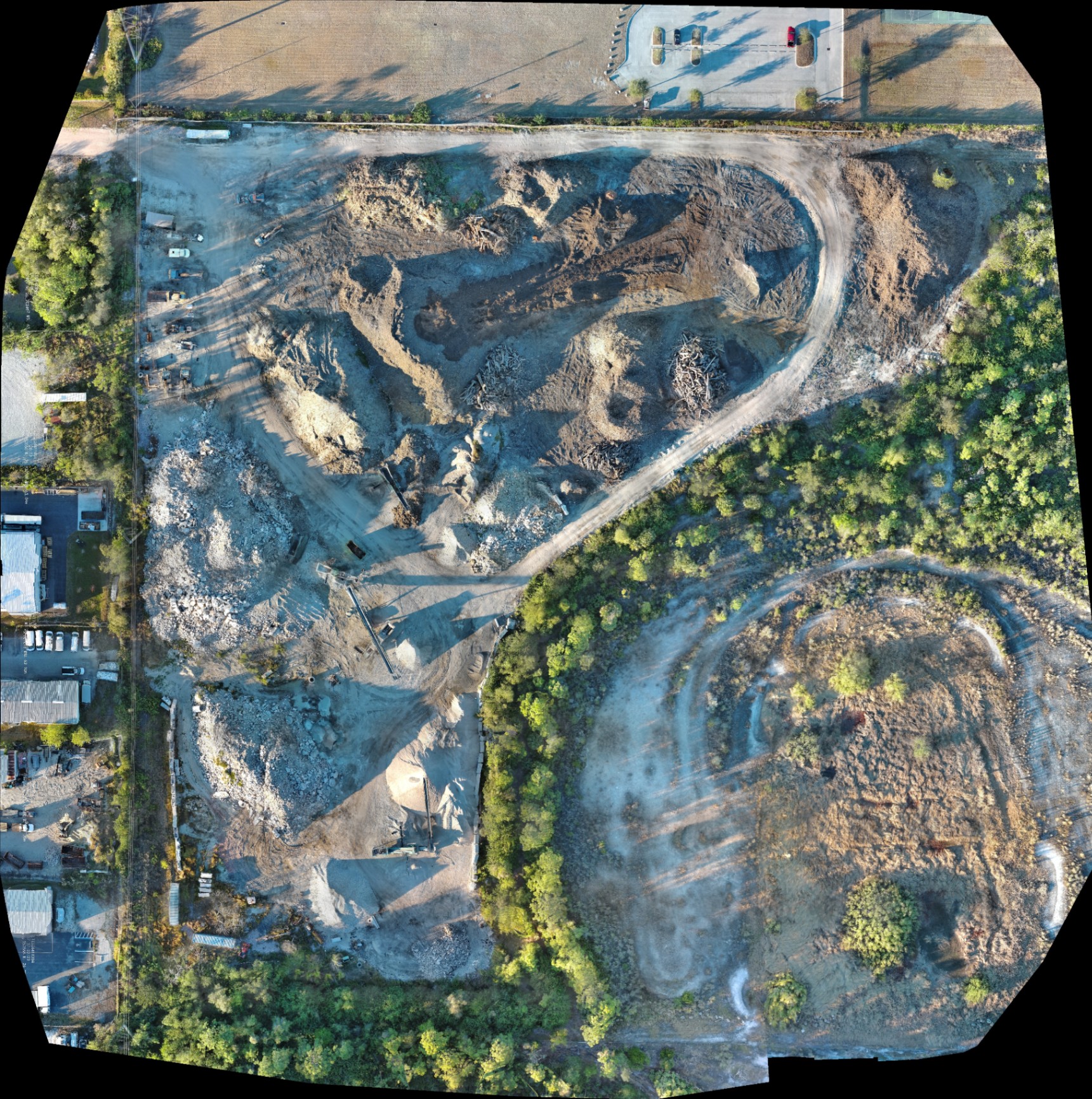 High-resolution drone orthomosaic map of an industrial site