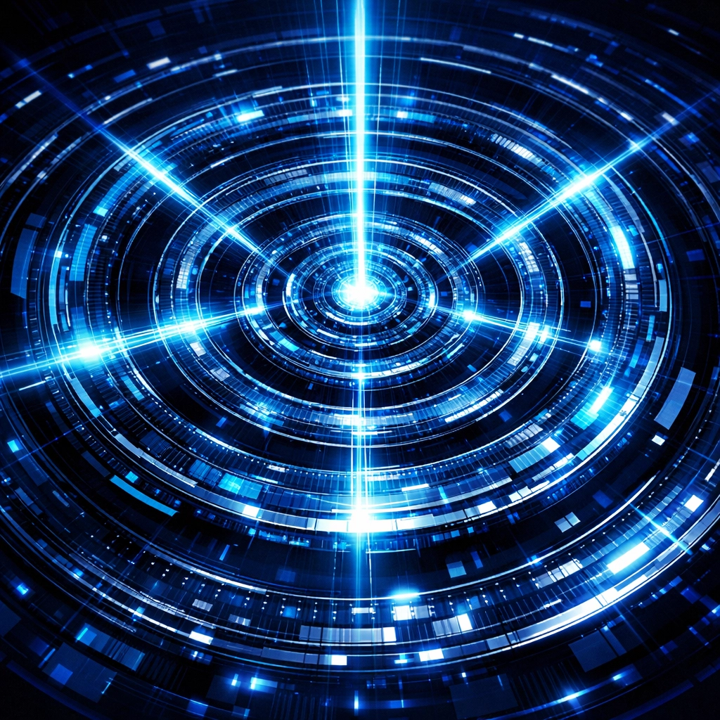 Abstract link wheel diagram illustrating Pagerank filtering and directional authority flow.