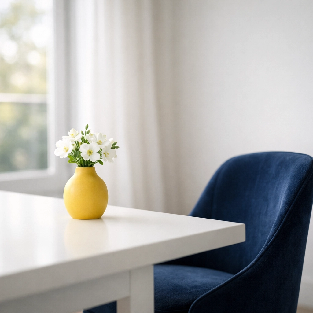 Clean minimalist home office desk highlighting the peace of mind from bi weekly house cleaning.