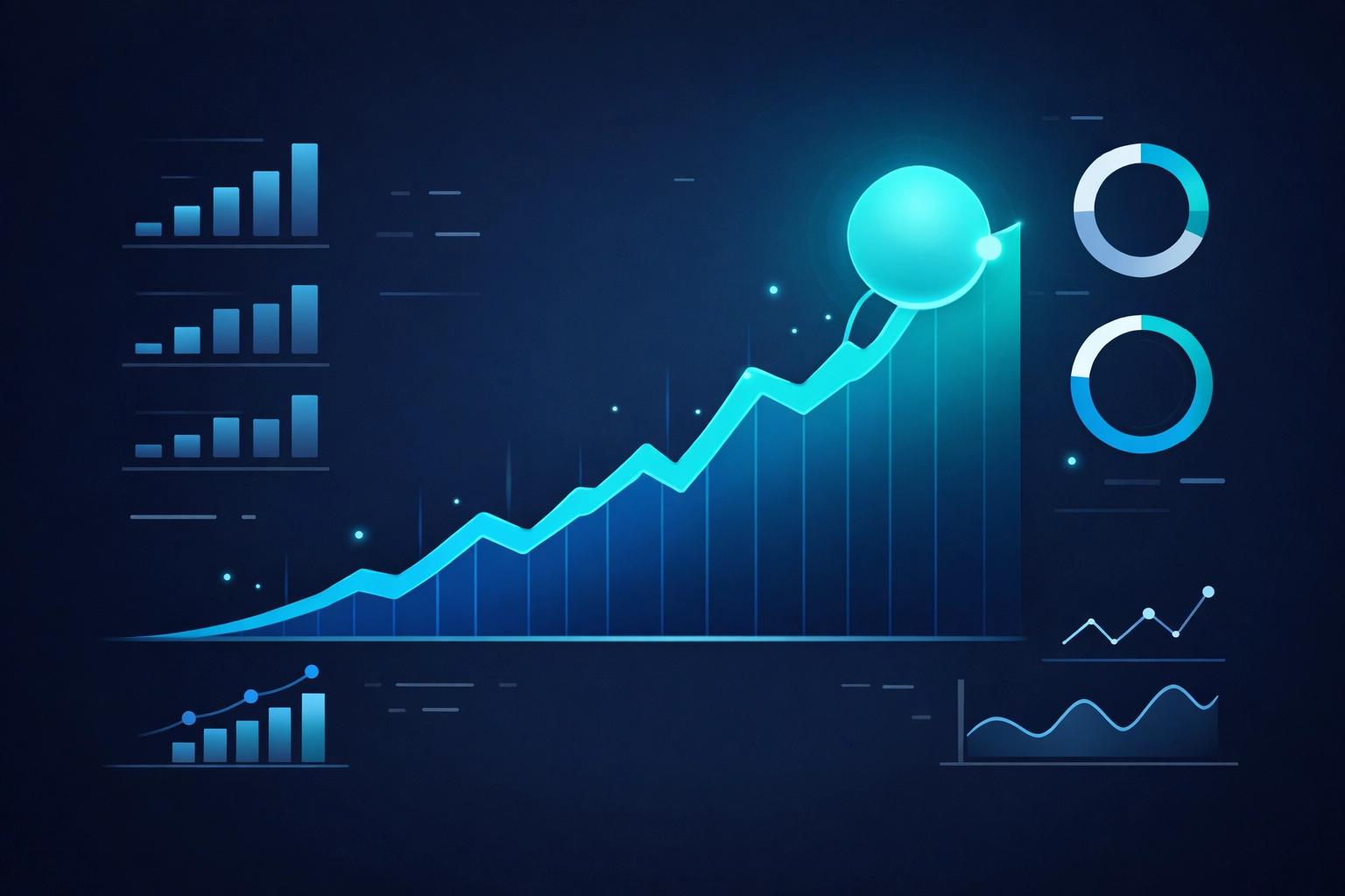 Data analytics graph showing an increase in brand ModelScore and AI citations over time on a dashboard.