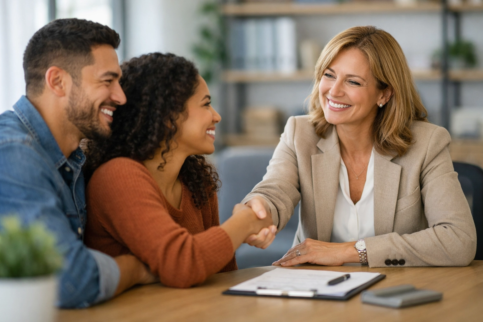 A Canada Vertex Immigration consultant helps a couple with their permanent residency application.