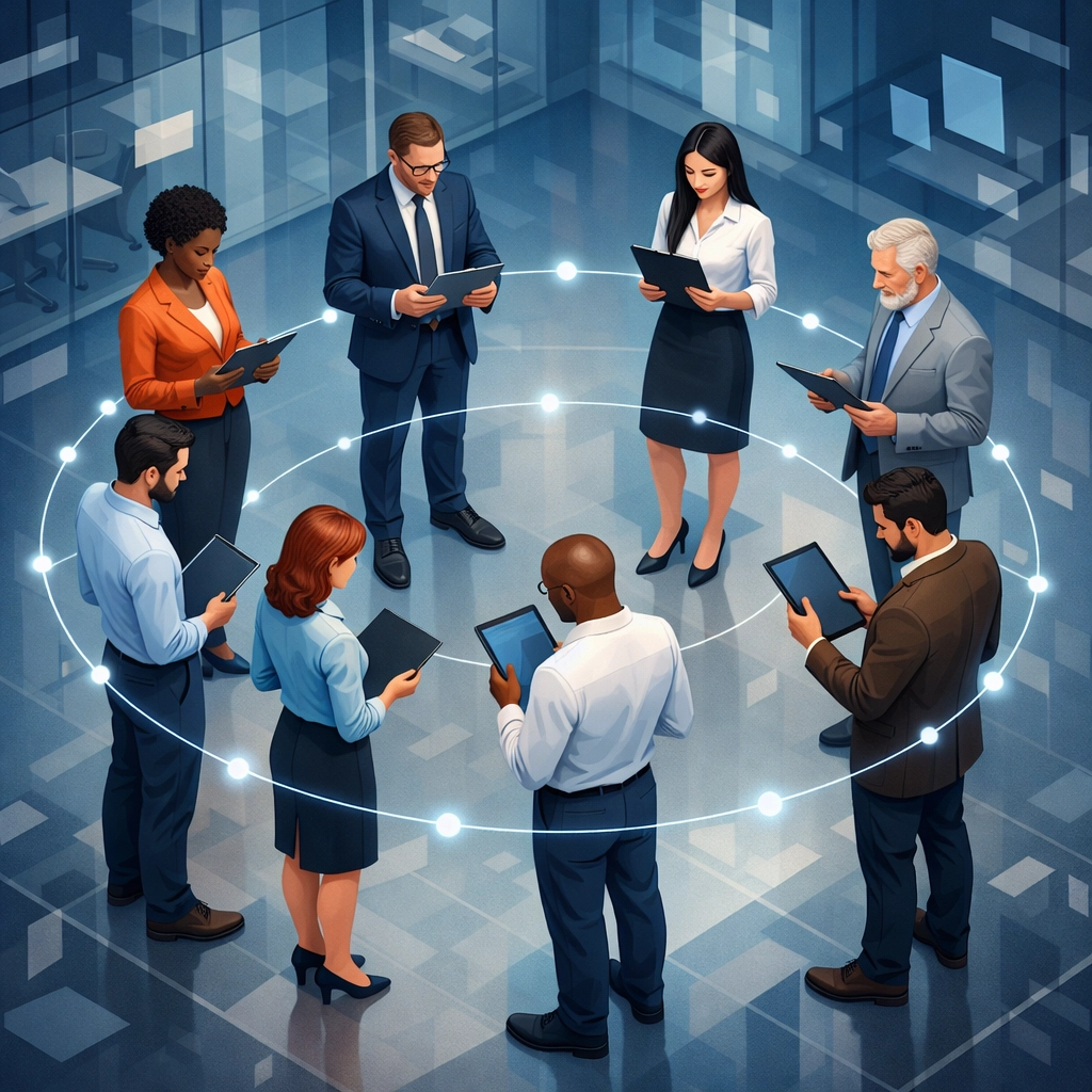 Small business owners evaluating IT provider references and experience credentials