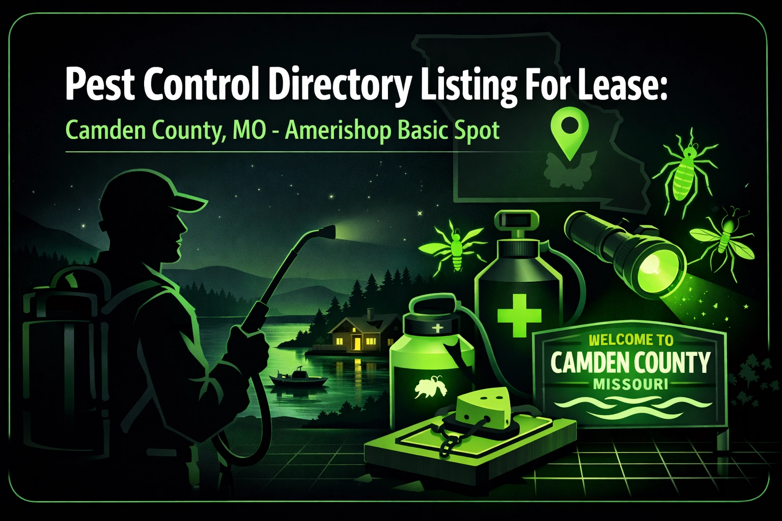 [HERO] Pest Control Directory Listing For Lease: Camden County, MO - Amerishop Basic Spot