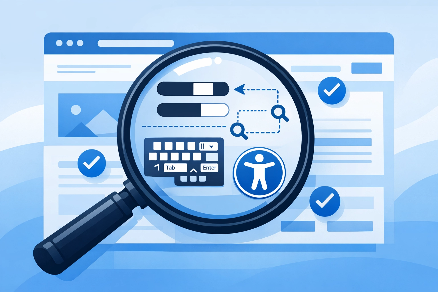 Examining a website interface for ADA accessibility compliance and WCAG requirements