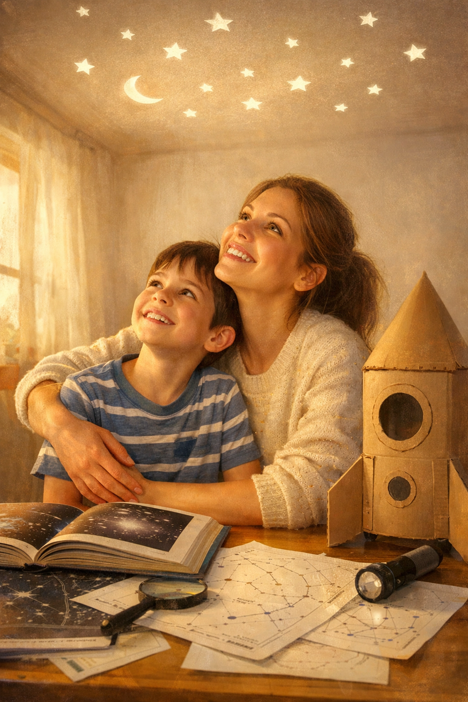 Mother and son bonding over space books in Elio Christian family movie review