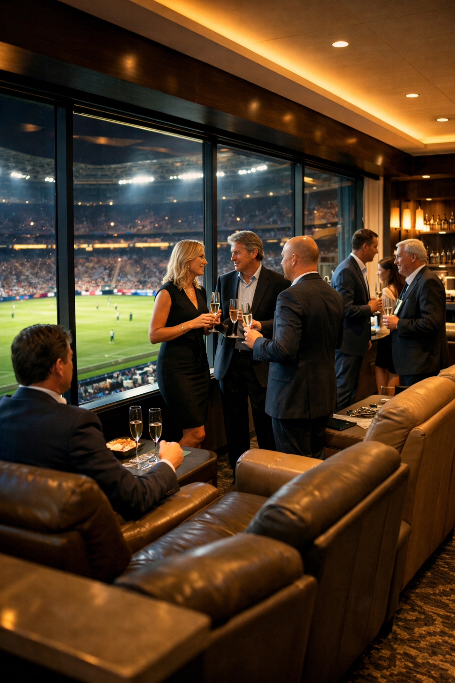 NEWSLETTER: Stop Scrambling for Super Bowl Reservations – The Proven 48-Hour Framework for Executive Comfort, Security, and Deal-Closing Networking Private suite networking at Super Bowl with executives in exclusive stadium box