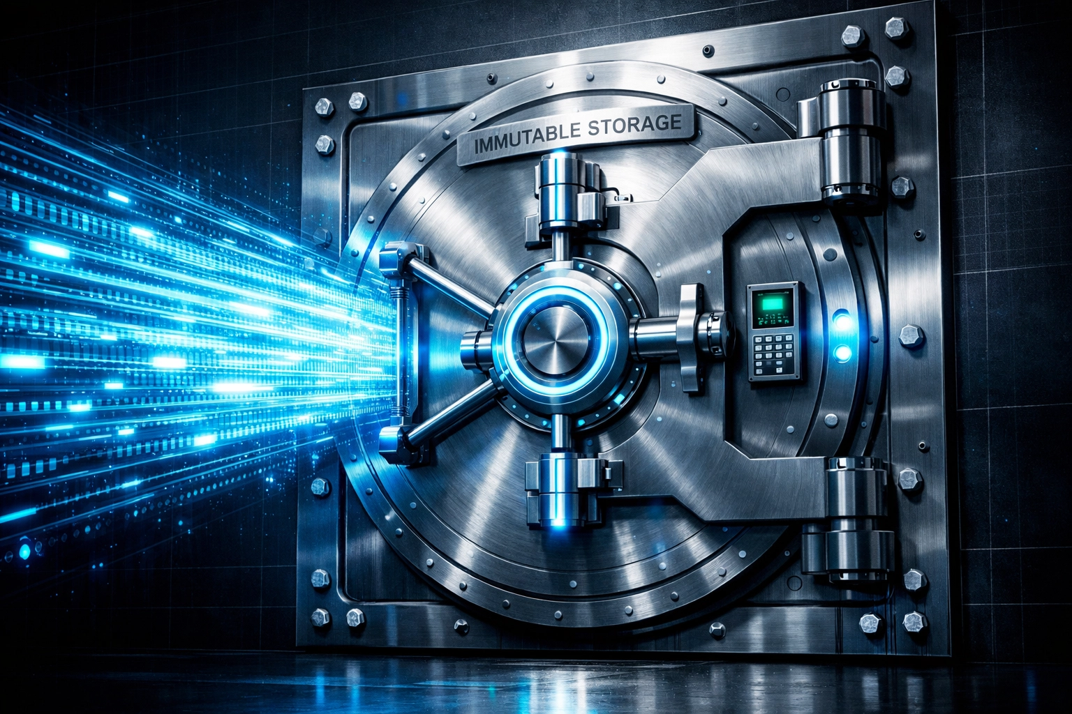 Immutable backup vault with one-way data protection preventing unauthorized deletion or modification