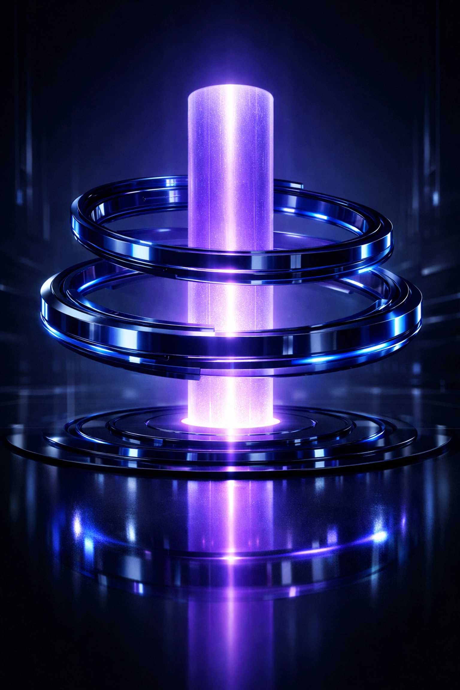 A futuristic digital data core representing high-performance web hosting for scalable SMB websites.