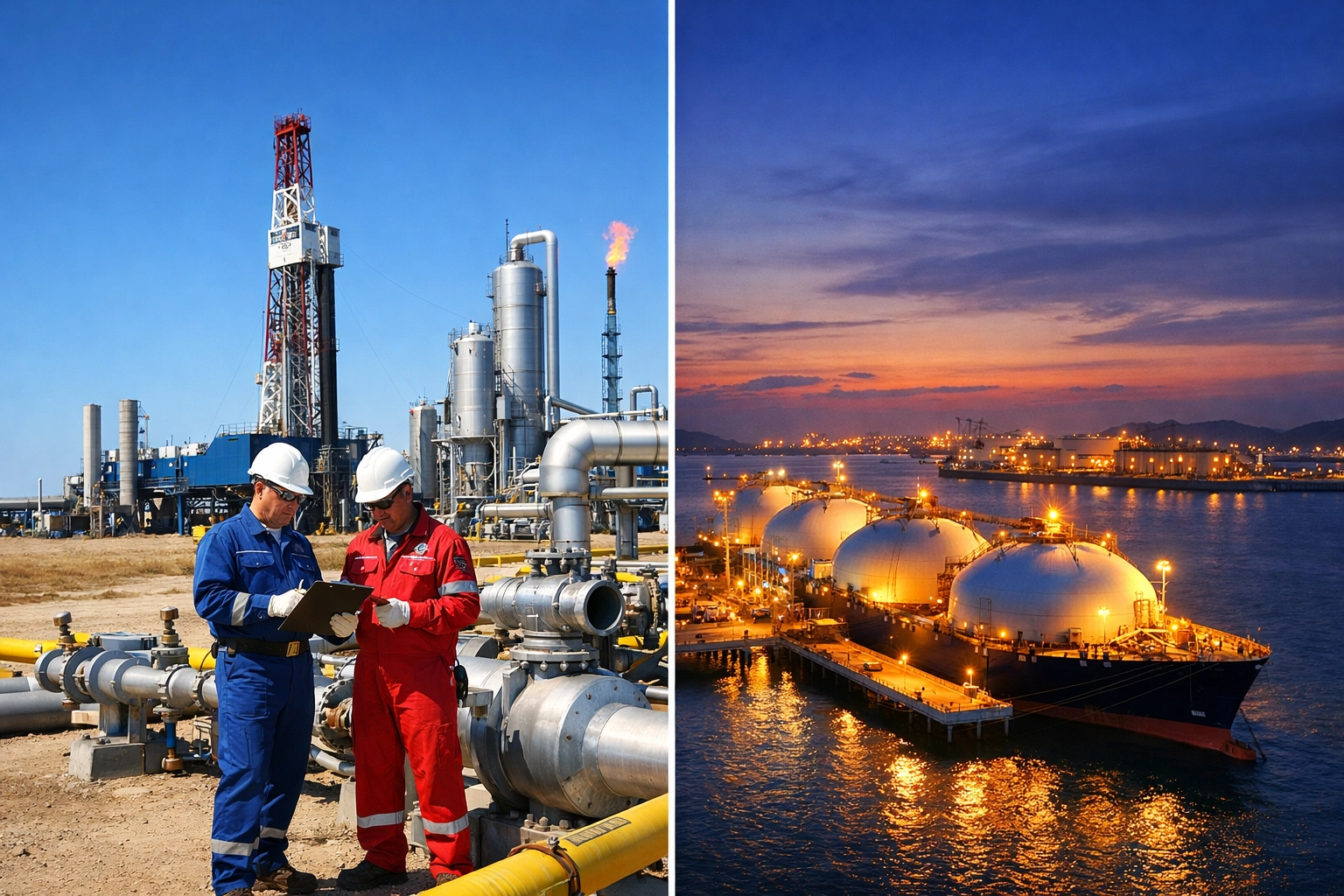 U.S. natural gas facility and Chinese port infrastructure affected by energy tariffs