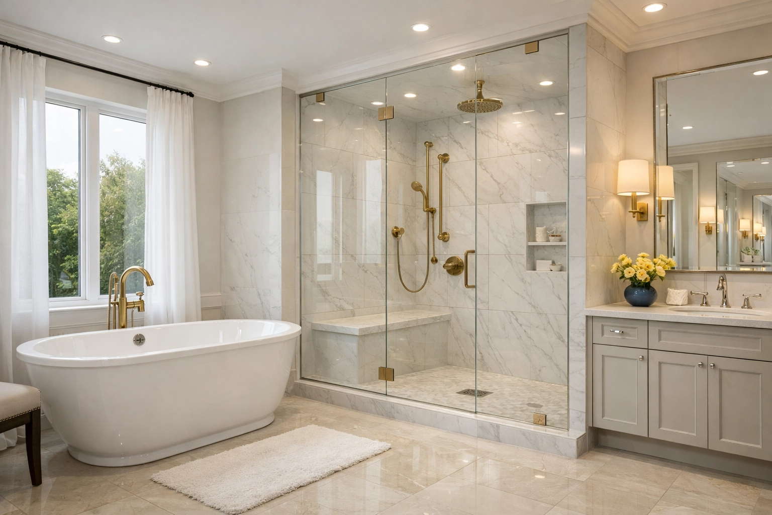 Pristine luxury bathroom in Marblehead showcasing Marblehead luxury cleaning secrets.