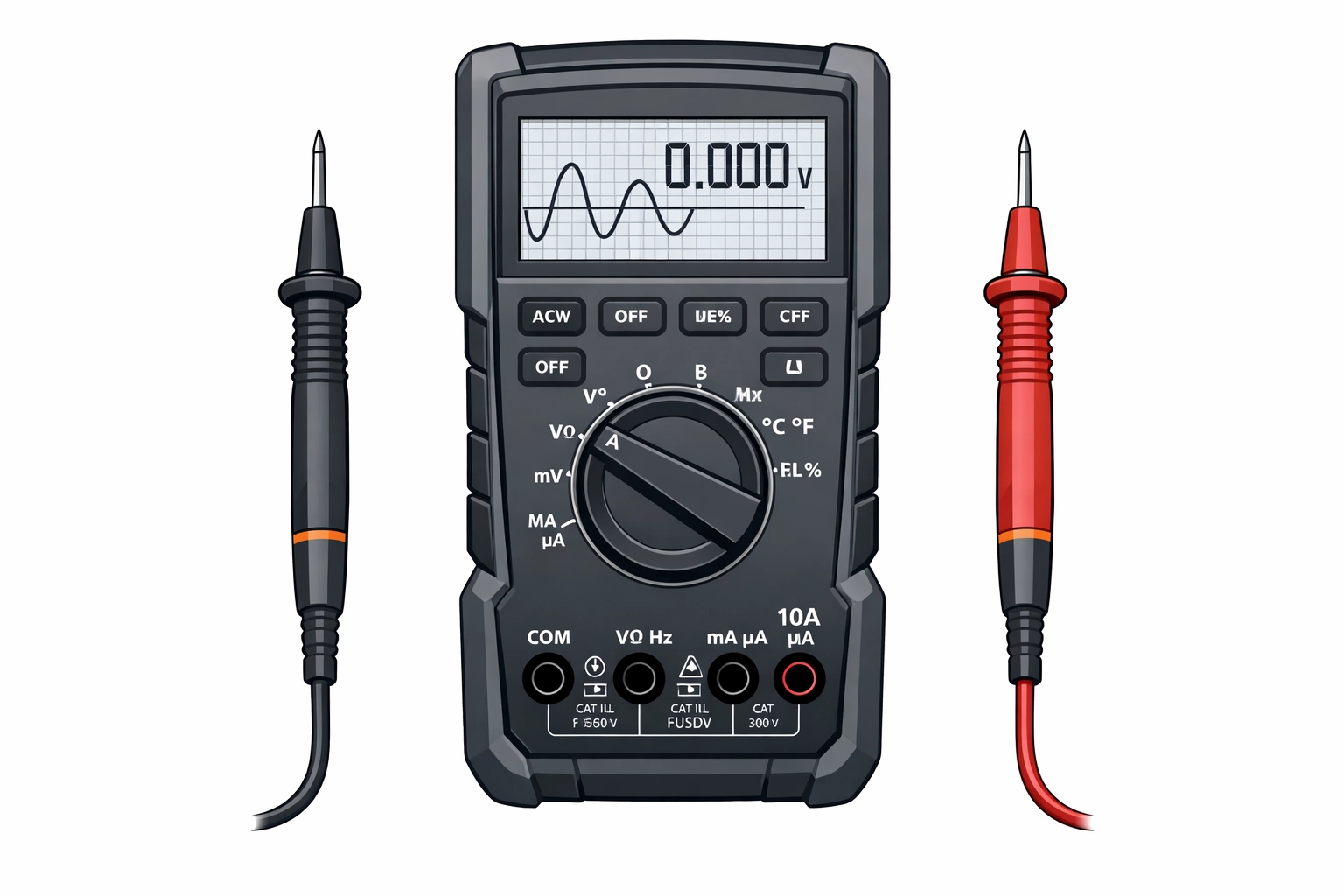 Professionelles digitales Multimeter zur präzisen Fehlerdiagnose durch den Elektriker.