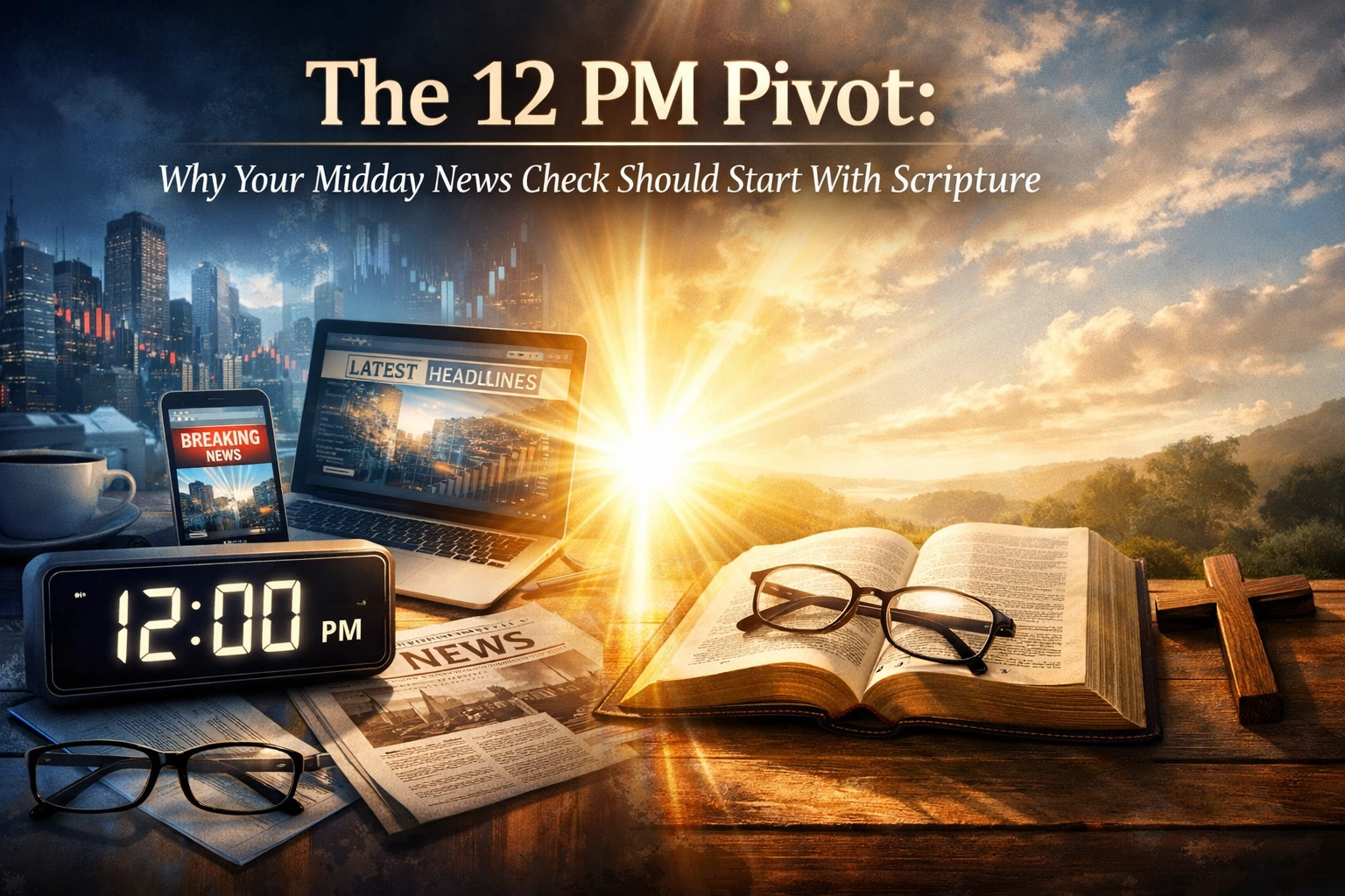 [HERO] The 12 PM Pivot: Why Your Midday News Check Should Start With Scripture