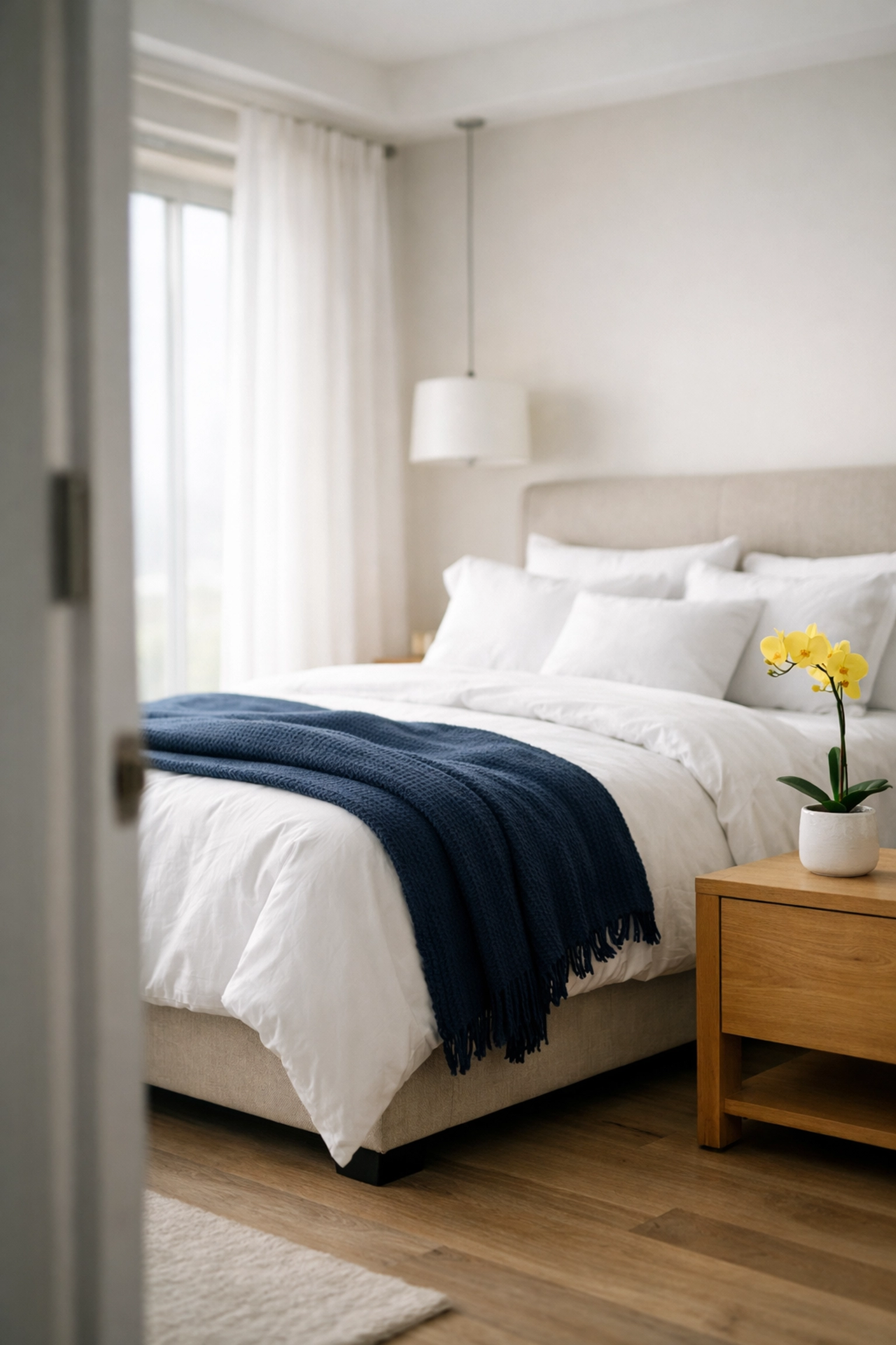 Relaxing and clean master suite in Medfield, perfectly maintained by expert house cleaners for a serene home.