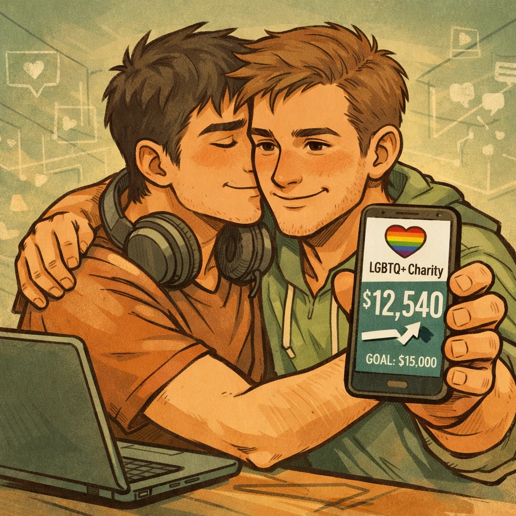 Gay couple fundraising for LGBTQ+ charity after livestream harassment