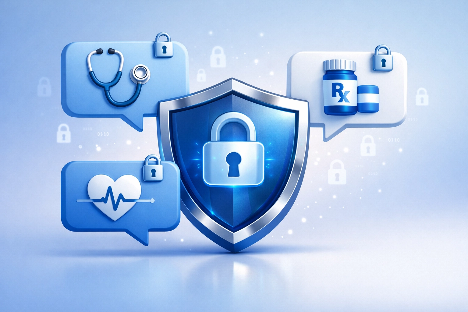 Secure encrypted medical messaging protected by HIPAA-compliant privacy measures