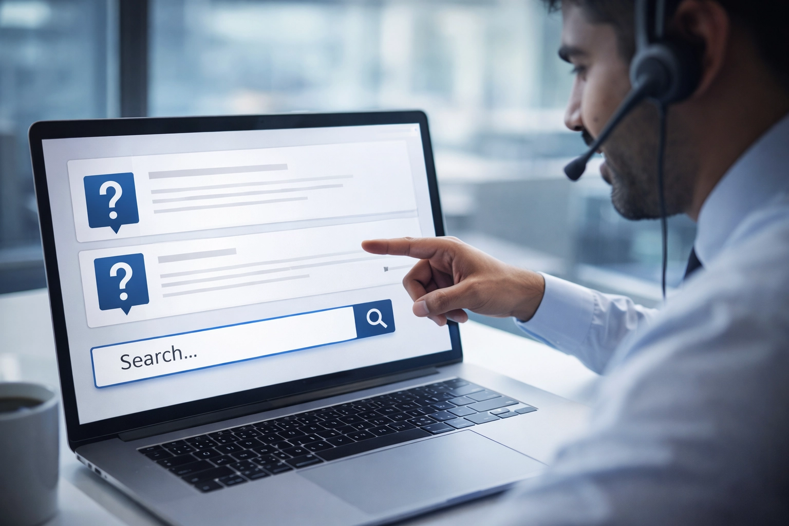 AI search interface with FAQ optimization for healthcare agent discoverability