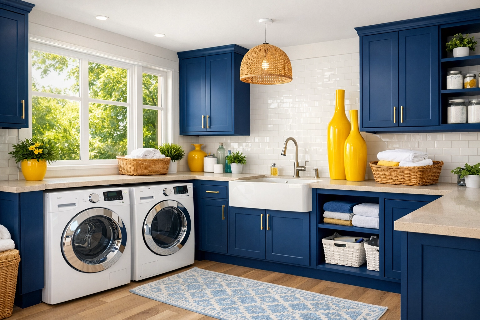 Energy-efficient laundry room showing clean appliances, perfect for a bi weekly house cleaning routine.