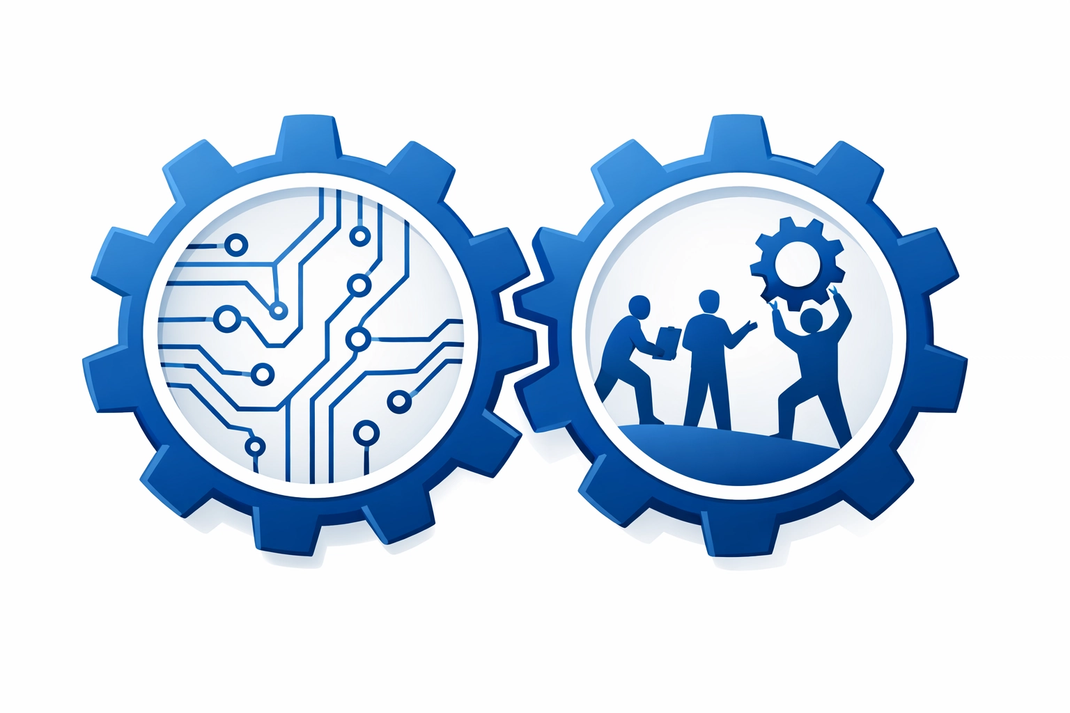 Interlocking gears combining IT automation and human collaboration in whitelabel partnerships