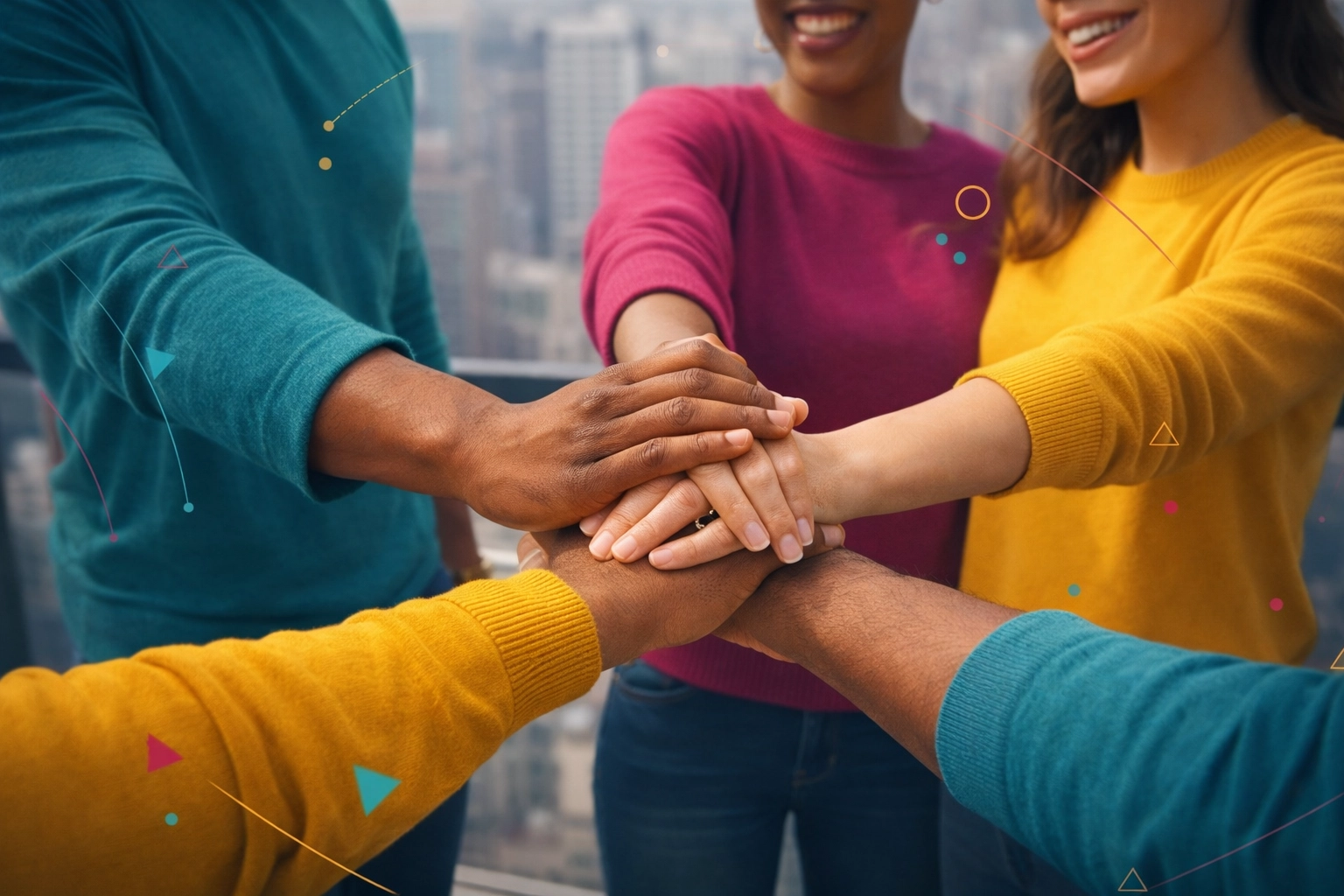 Diverse hands holding coffee cups showing connection and support in healing relationships