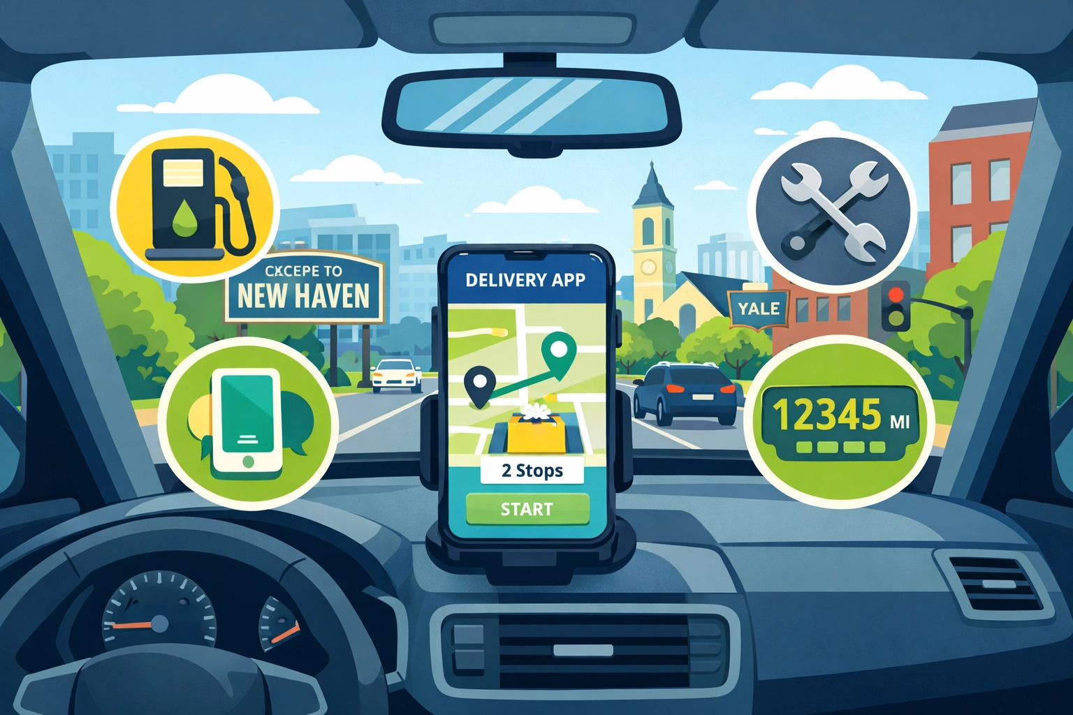 Gig economy worker tracking deductible business expenses for New Haven tax filing