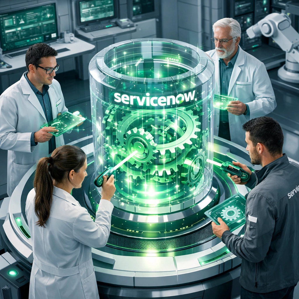 Specialized ServiceNow consulting services team optimizing a platform for DORA and ITAM compliance.