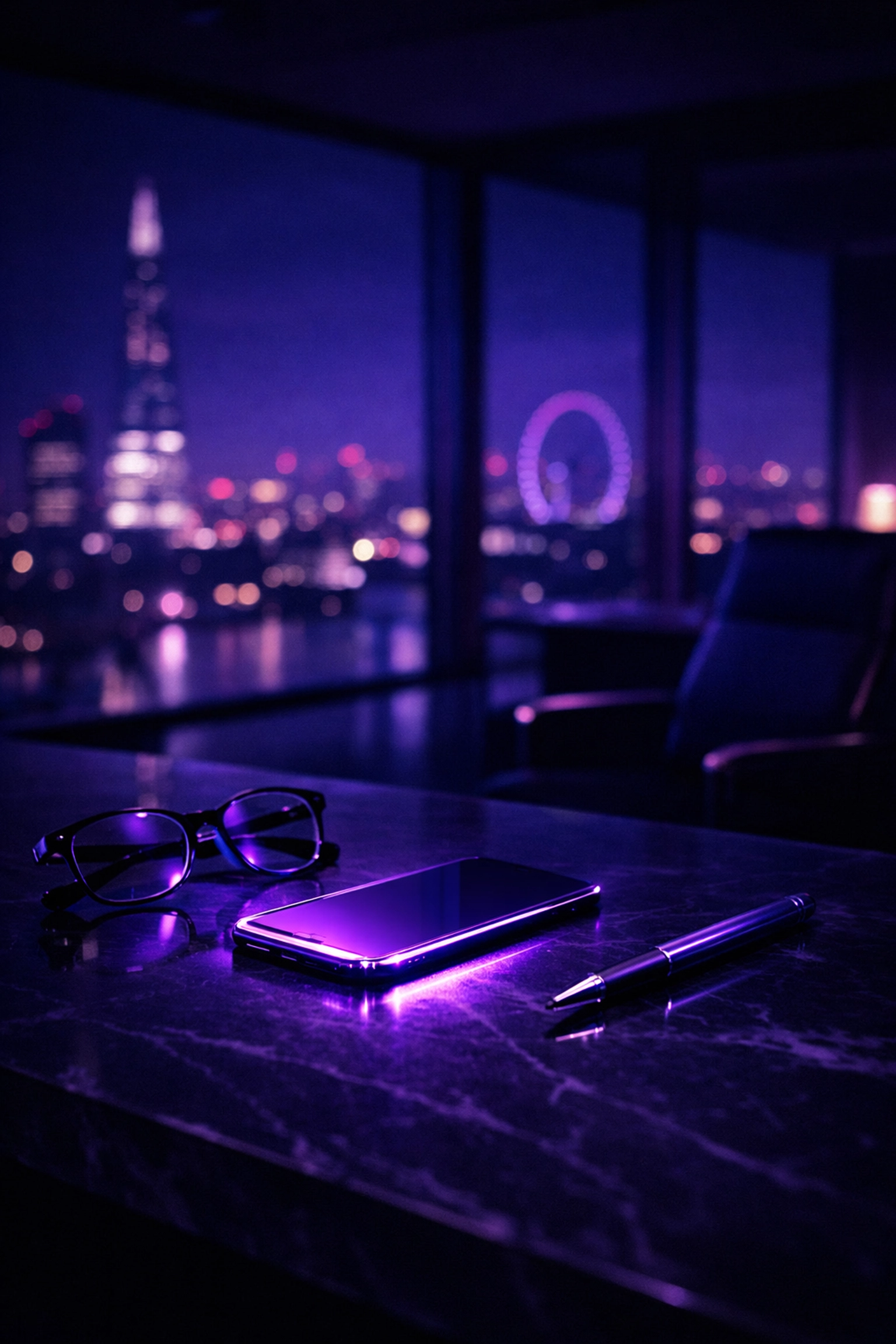 Smartphone showing 24/7 executive AI assistant reliability with late-night task completion notifications.