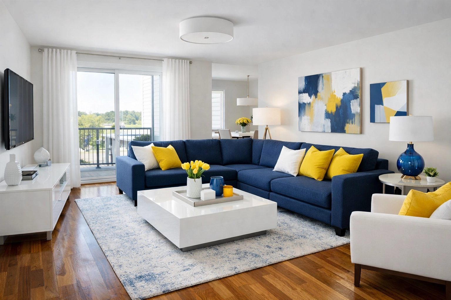 A spotless, move-in ready apartment living room in Leominster after professional deep cleaning services.