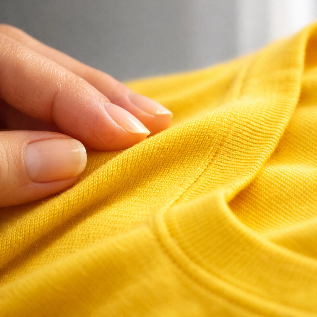 Close-up of high-quality soft ringspun cotton summer camp t shirts showing premium fabric texture.