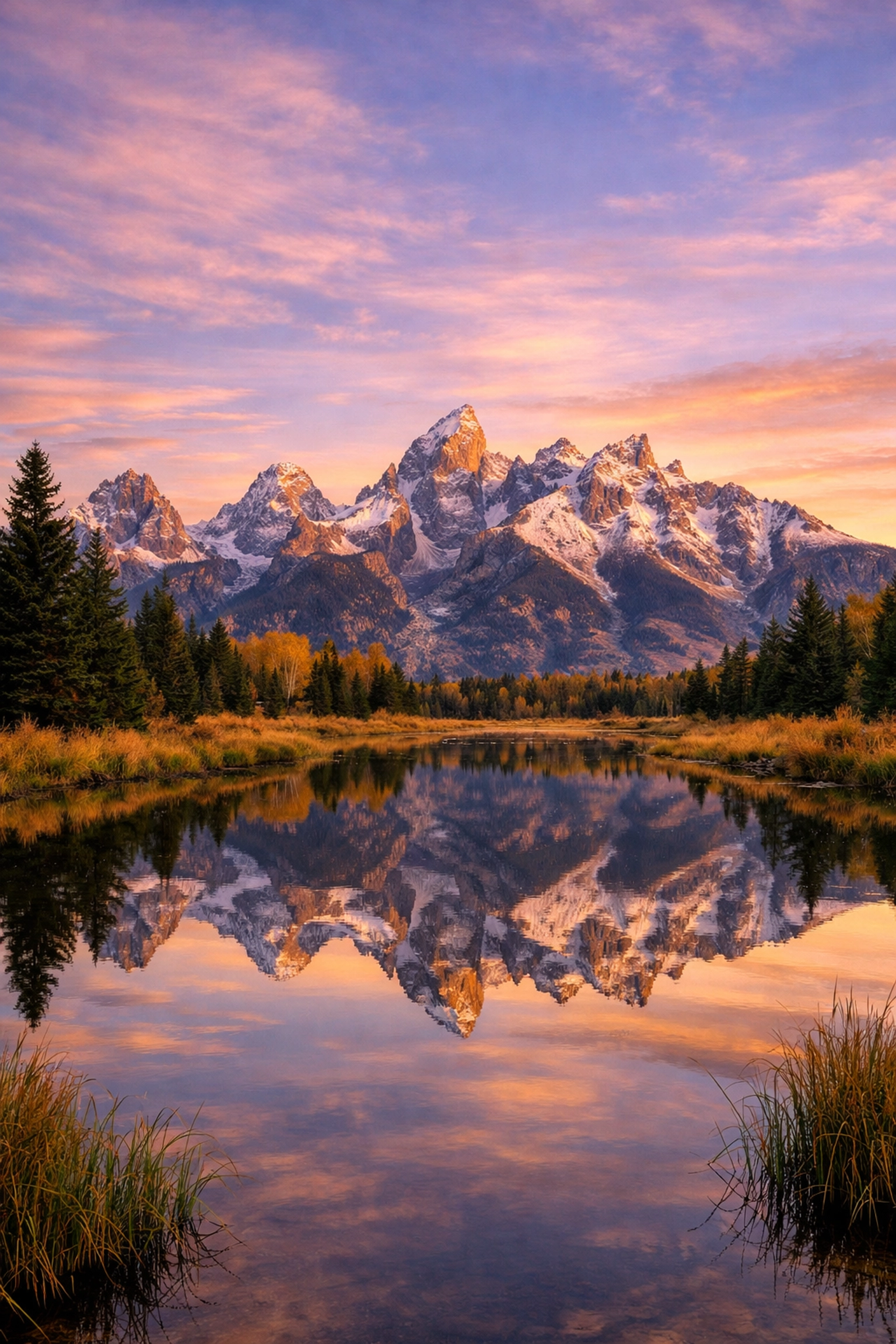 The Ultimate Guide to Photographing All 63 US National Parks: Everything You Need to Succeed 2 Grand Teton peaks reflected in Schwabacher Landing at dawn, a top sunrise spot for photographers.