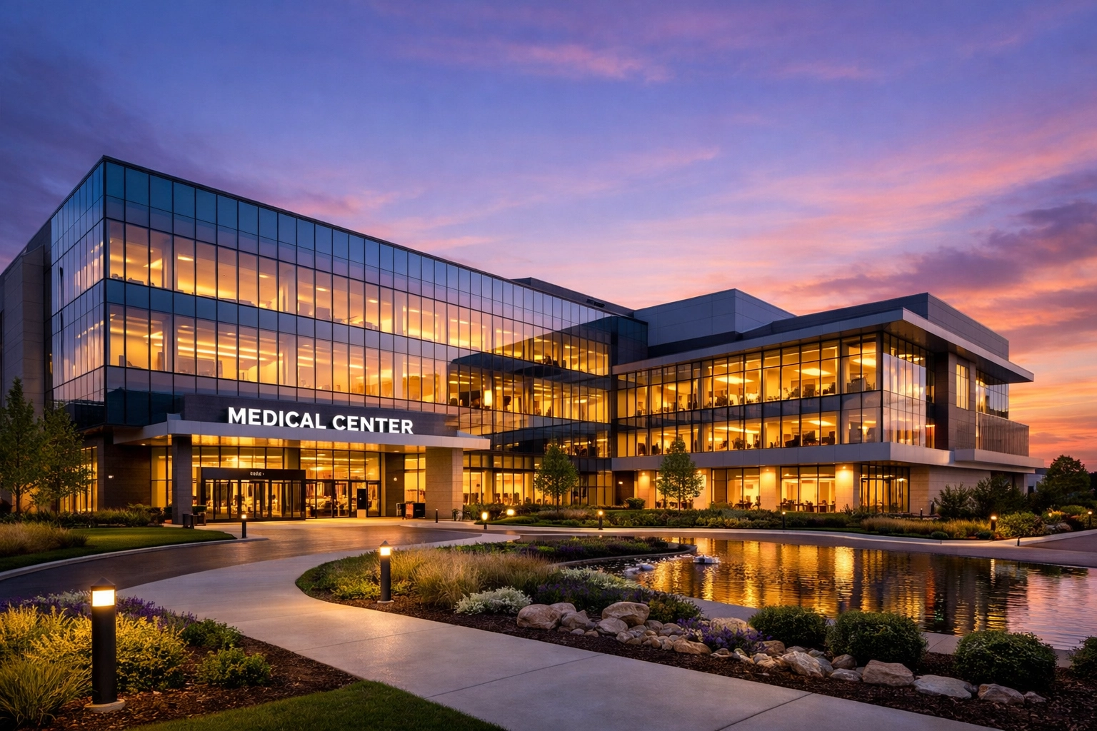A completed high-ROI healthcare facility showing modern architecture and future-proofed design.