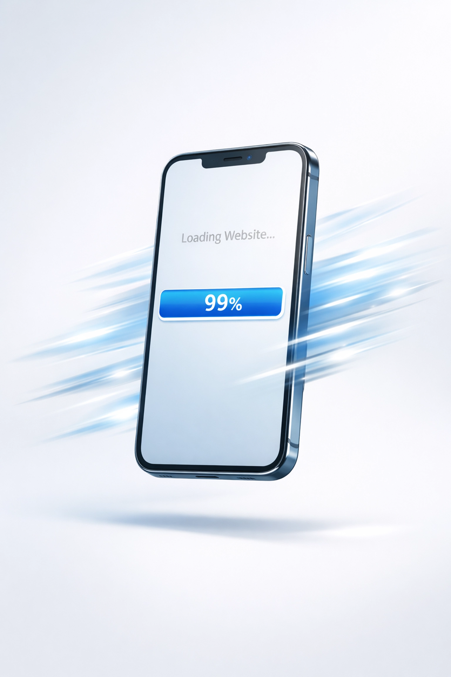 Fast loading website on mobile phone showing website speed optimization for commercial cleaning sites