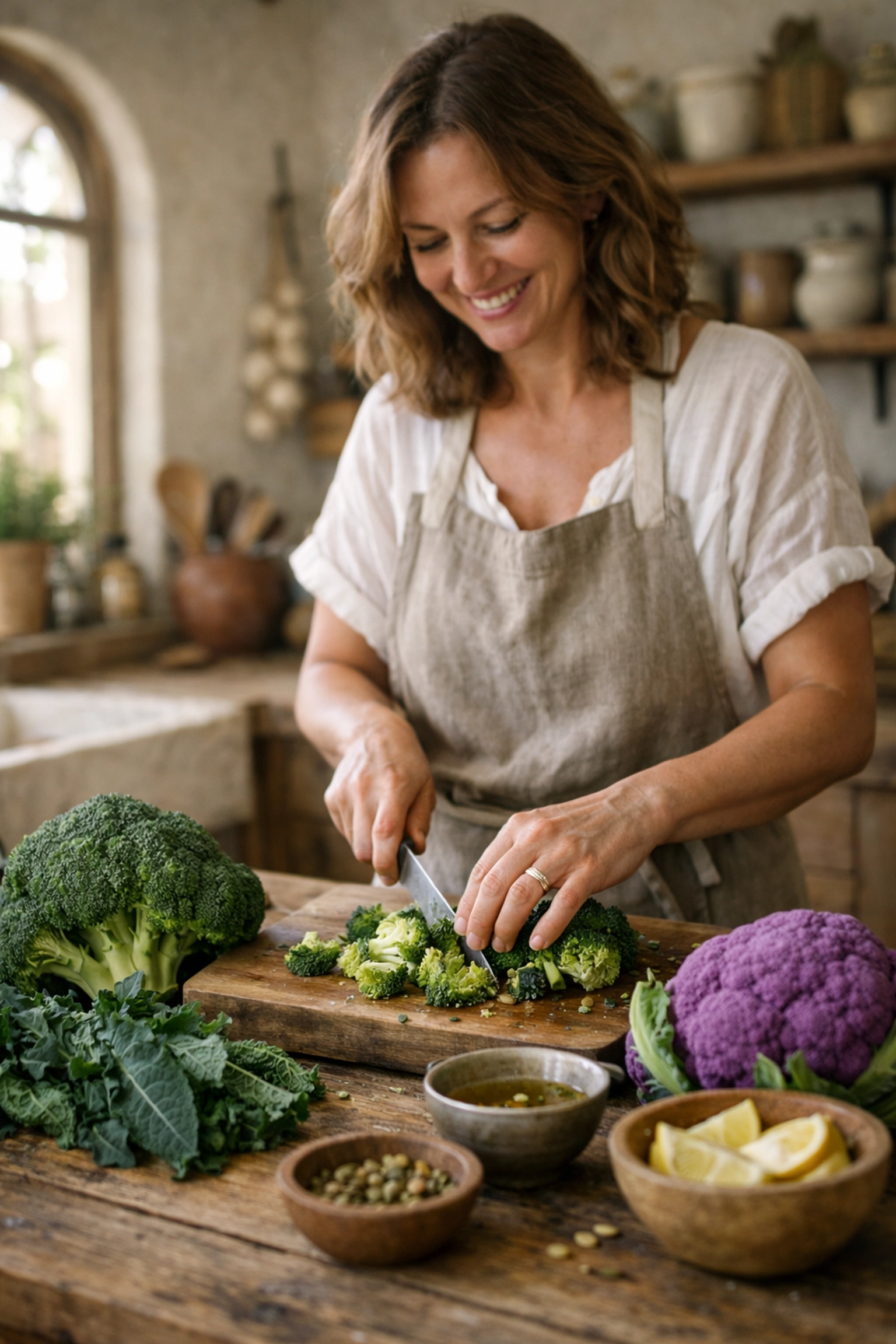 Preparing cruciferous vegetables to support liver detoxification and hormone health in perimenopause.